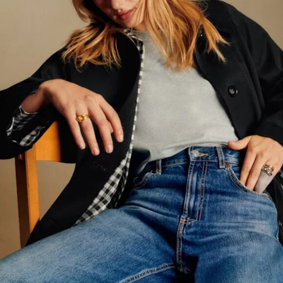 Sezane Clyde Coat Black - Size 10 - Picture 2 of 9